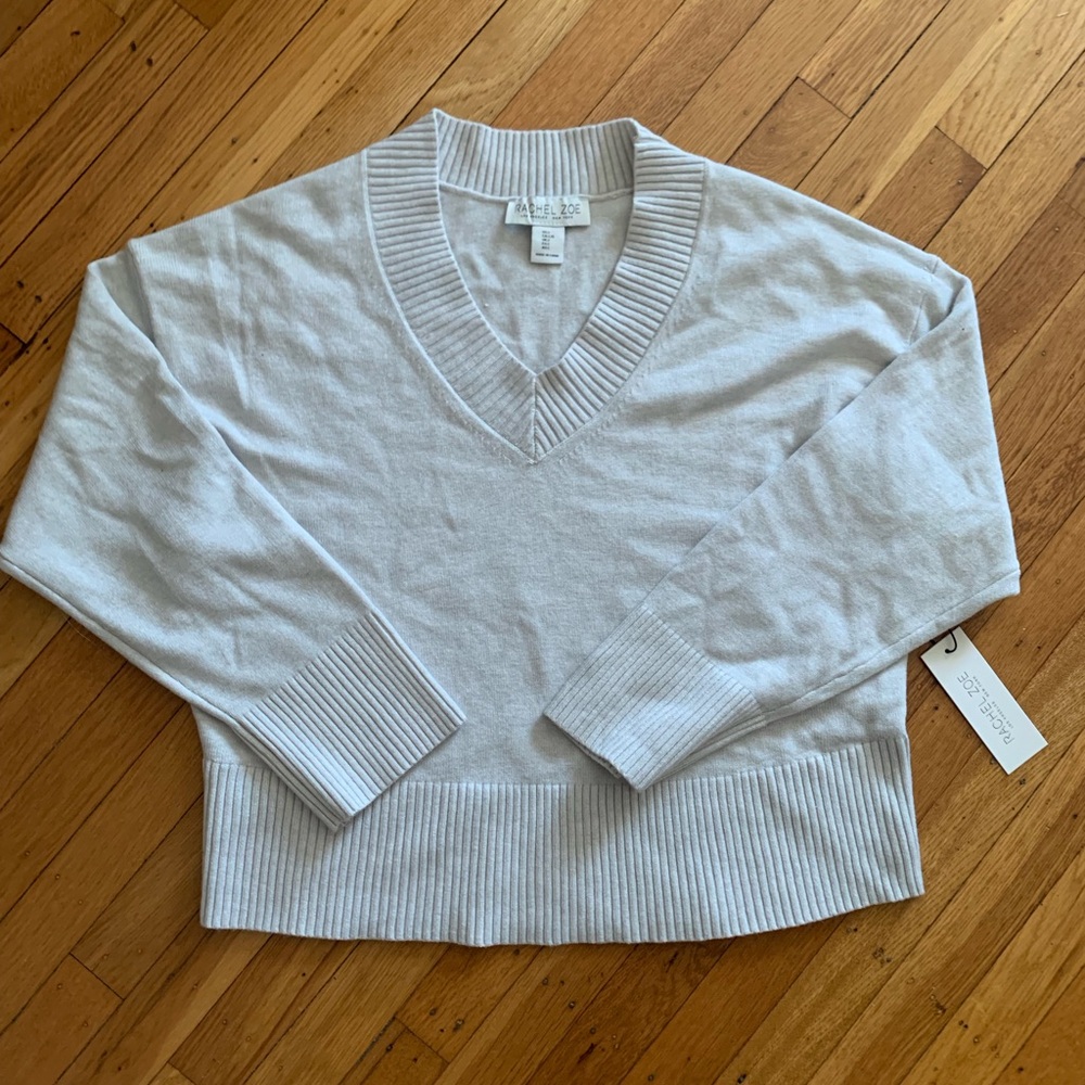 Rachel Zoe V-Neck Sweater in Soft Cream